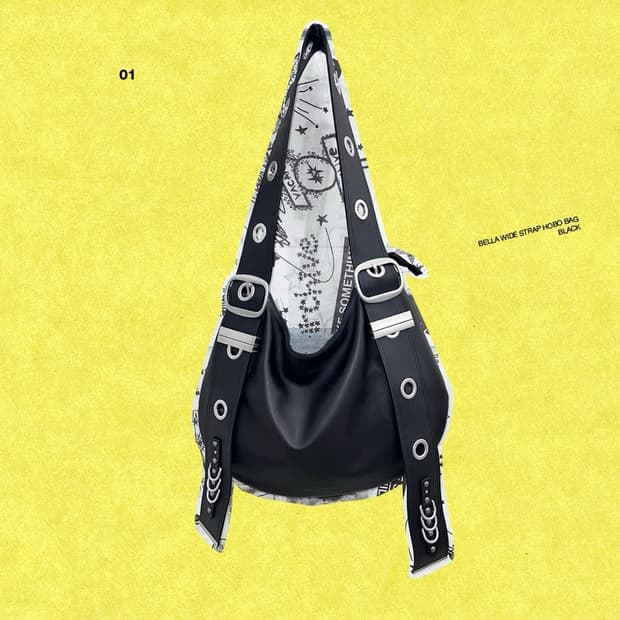 베이컨트 아카이브 벨라 와이드 스트랩 호보 백