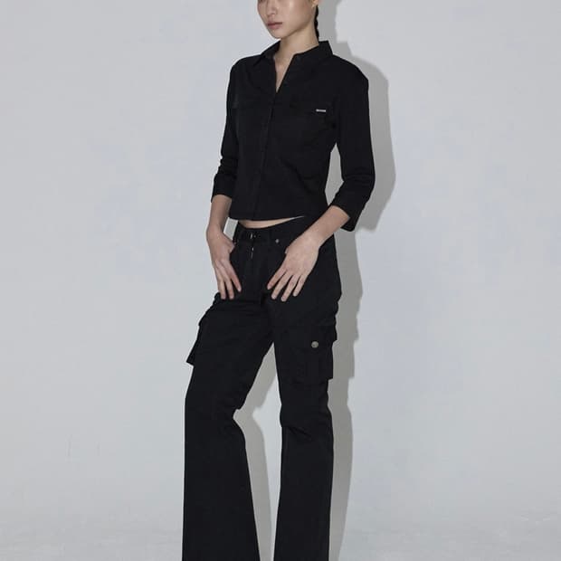 (새상품) 이네기 어나더 부츠컷 카고 팬츠 블랙 S