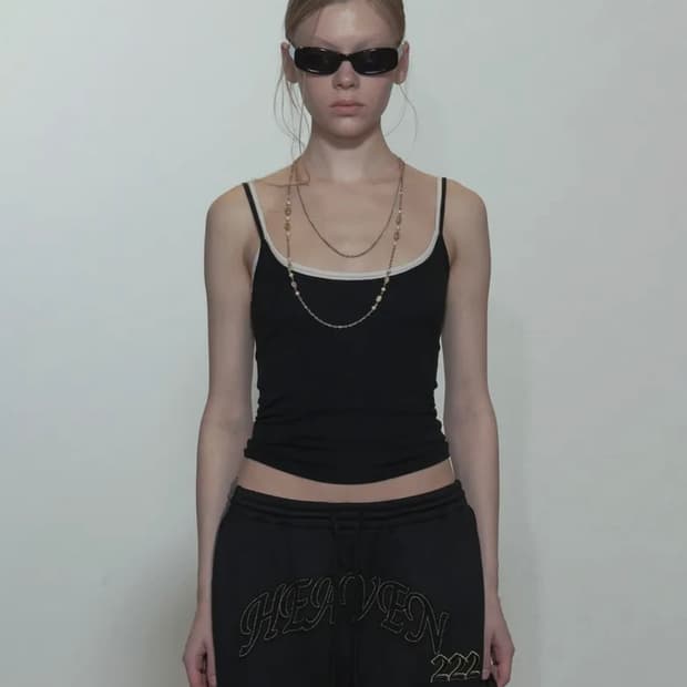 스컬프터 스트링 탱크 탑 블랙