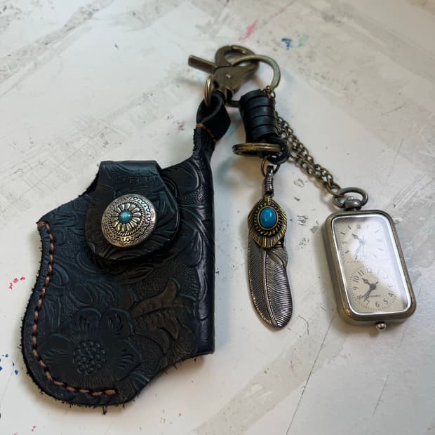 Small leather&Western Key-ring