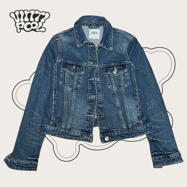 자라 크롭 청자켓 M