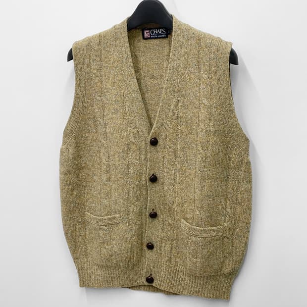 90s 빈티지 챕스 랄프 로렌 케이블 니트 울 베스트