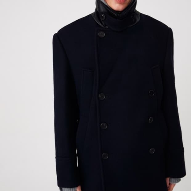 문선 2-way Double Pocket Pea Coat