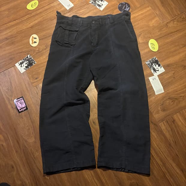 Armani straight heavy cotton wide pants