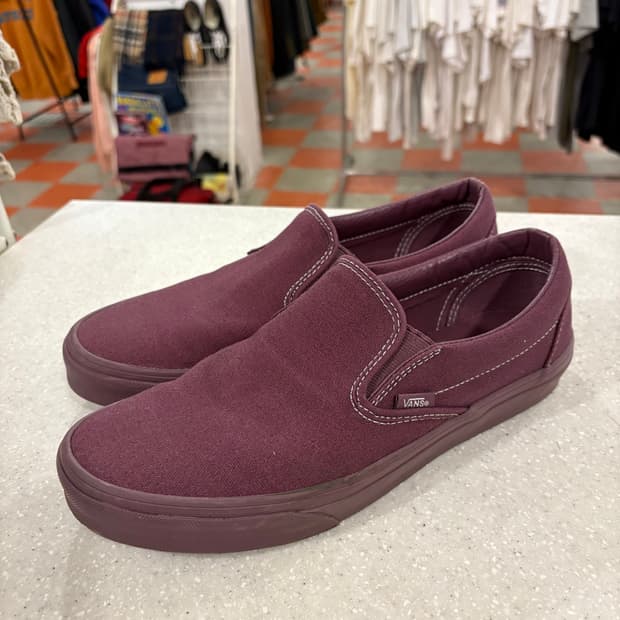 반스 버건디 슬립온