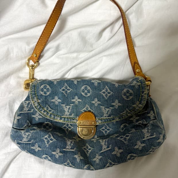 루이비통 데님 프리티 숄더백 