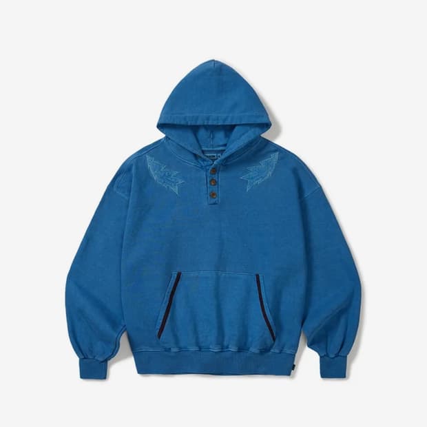 카락터 후드 01 사이즈 Garment dyed button hoodie