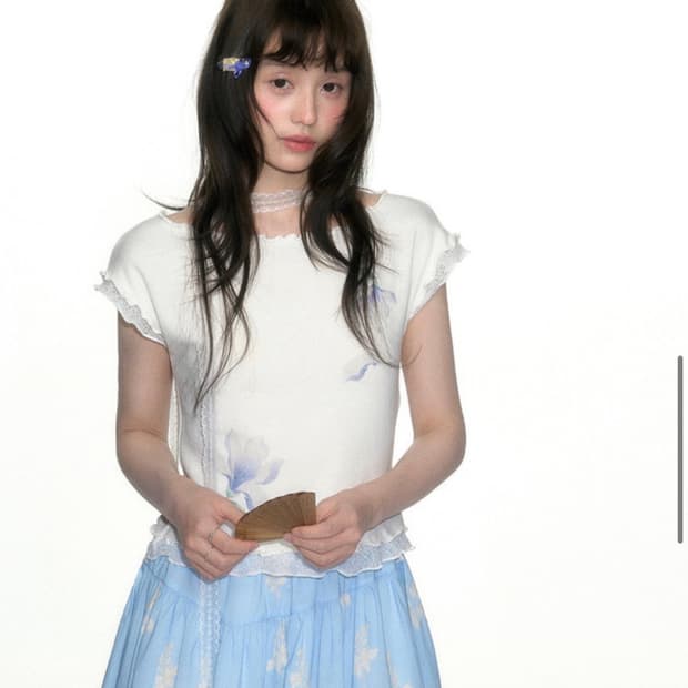 Jovylle Floral Lace Top 일본브랜드 꽃무늬반팔 [L] 