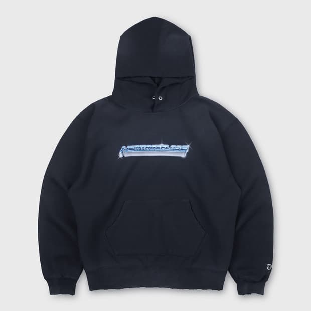 헤리티지 플로스 vintage 321 크롬 로고 후디 / 네이비