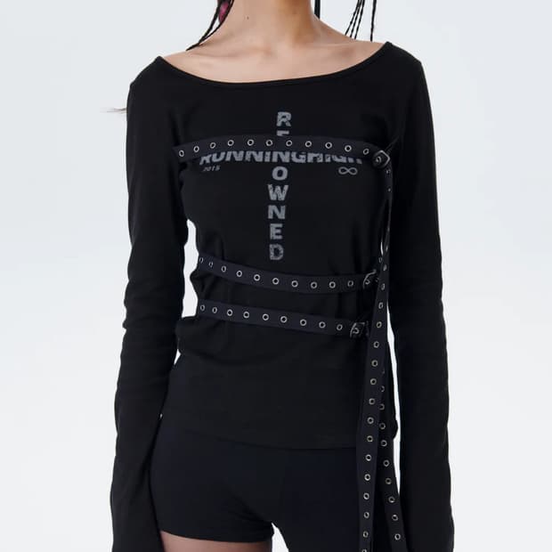 러닝하이 벨트 슬림 L/S 티 [블랙]