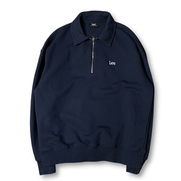 Lee 리 네이비 반집업 맨투맨 L