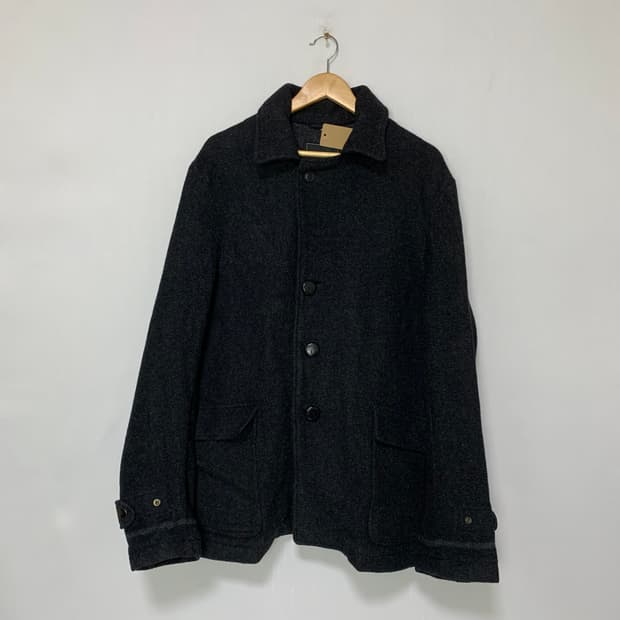 아비렉스 빈티지 차콜 버튼 모직 숏코트 L