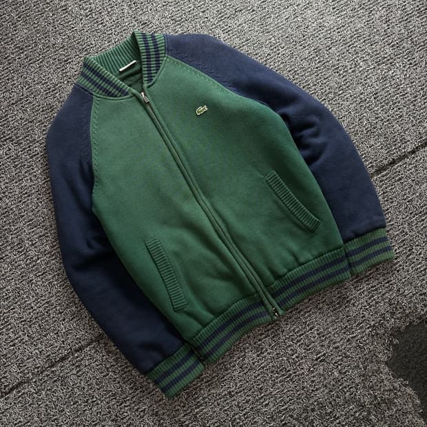 라코스테 아카이브 블루종 니트 집업 4156