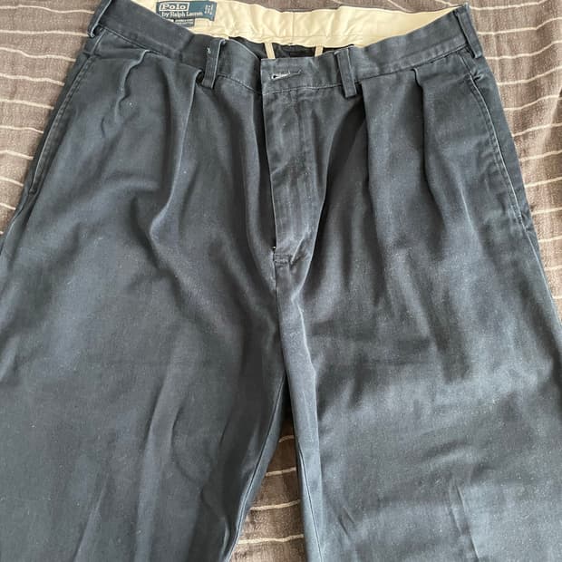 (32) 90s 폴로 앤드류 Andrew 치노 팬츠 네이비
