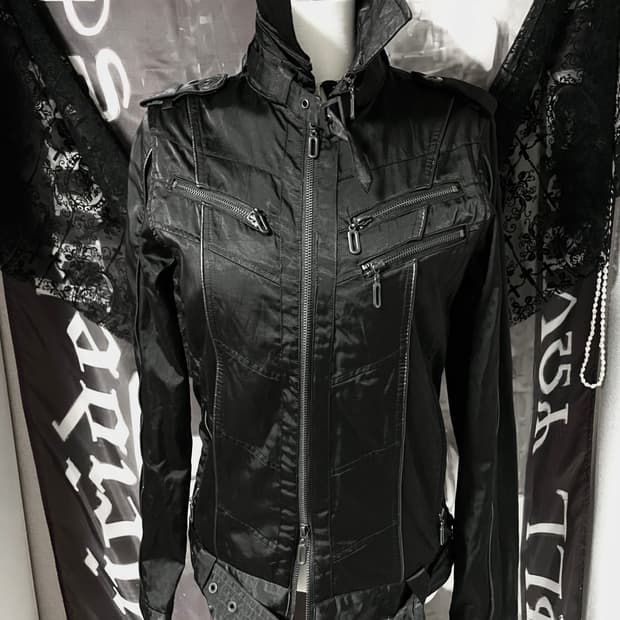 착샷o 바이커벨티드집업자켓 일본빈티지락시크펑크고스고딕버커루00s핀터나나깔