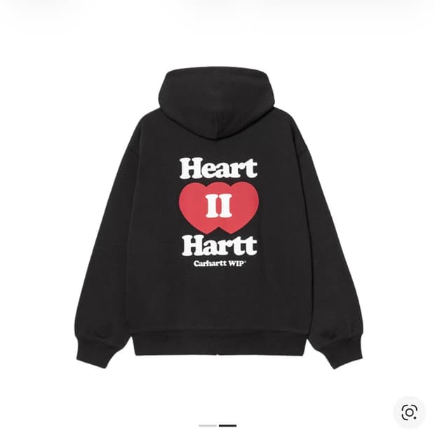 칼하트 WIP 하트 2 하트 후드 집업 블랙