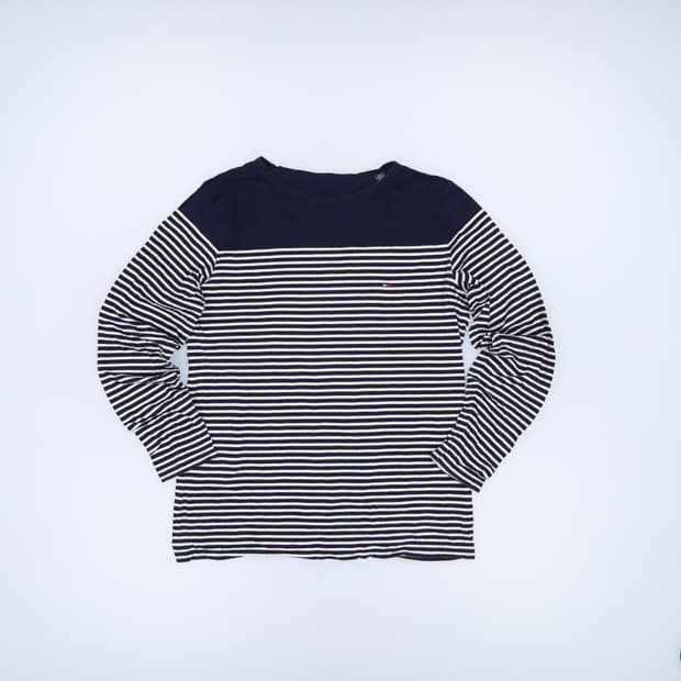 실측 타미힐피거 남성 스트라이프 긴팔티 0326J