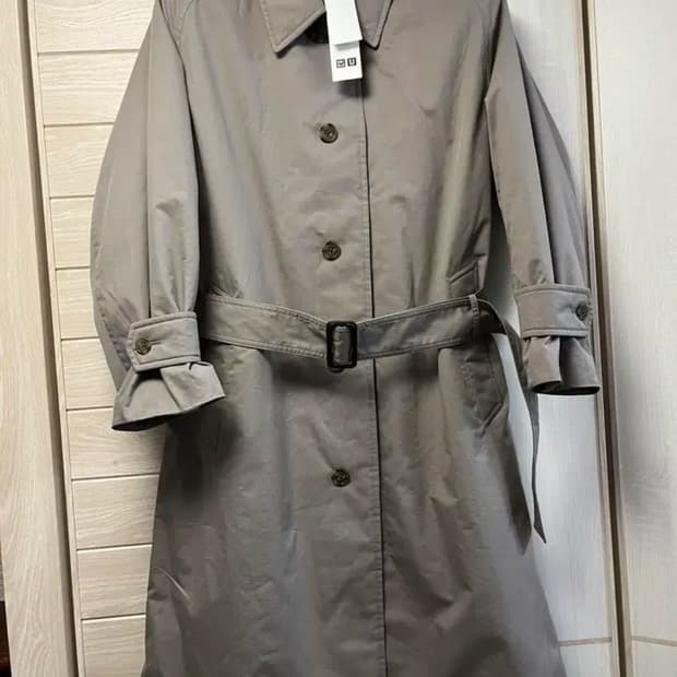 [S] 유니클로u 패디드 싱글 브레스티드 코트 그레이