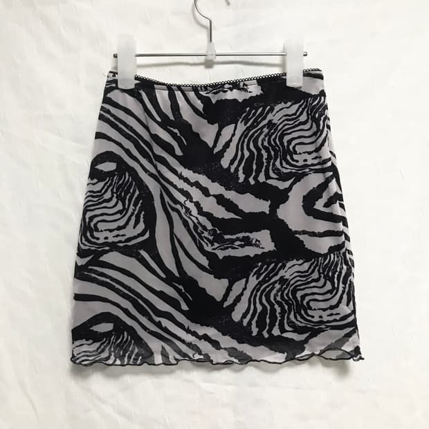 빈티지 오리엔탈 페어리 지브라 스커트