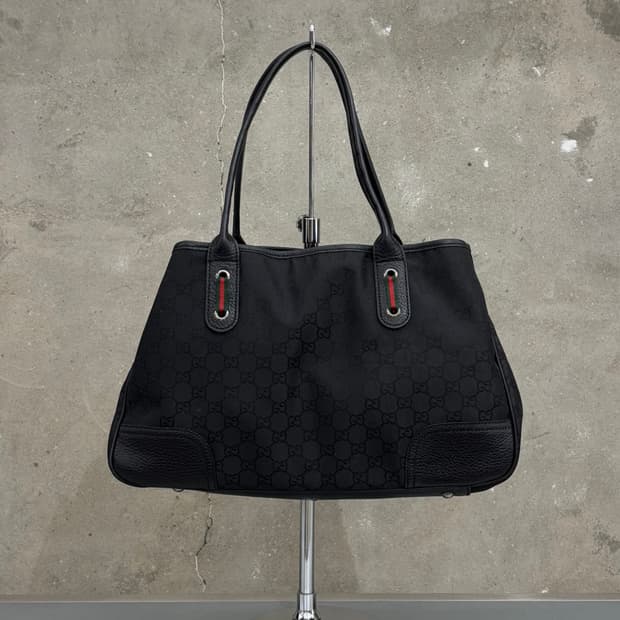 Gucci 구찌 GG 블랙 캔버스 토트백 