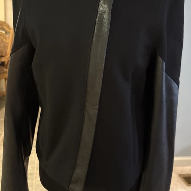 헬무트 랭 레더 패널 믹스 자켓