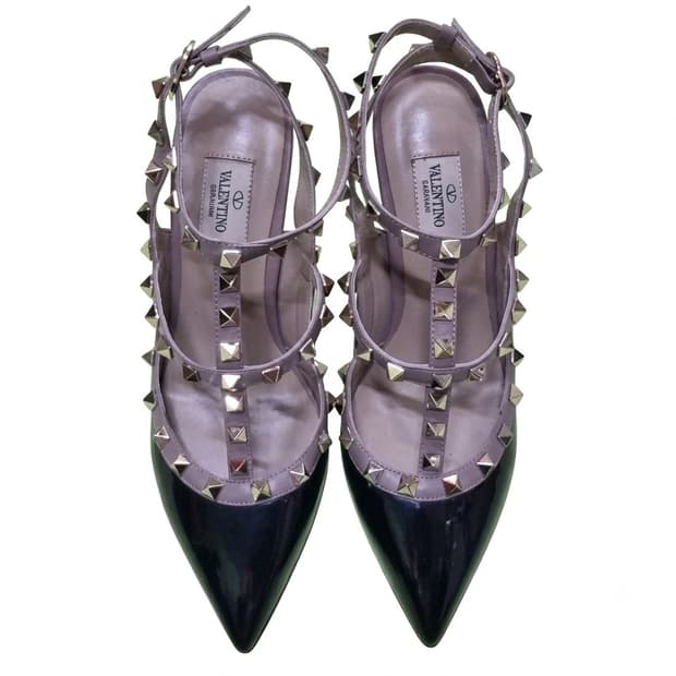 Valentino 발렌티노  락스터드힐 라벤더 블랙 39