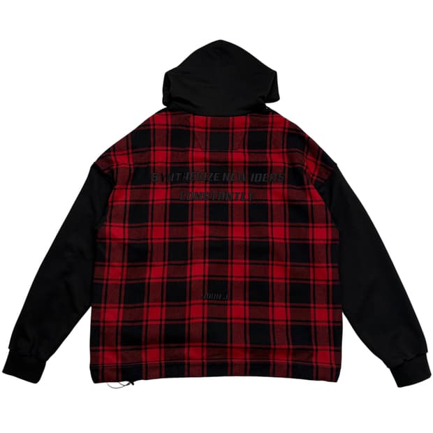 준지 체크 오버핏 후드티 M