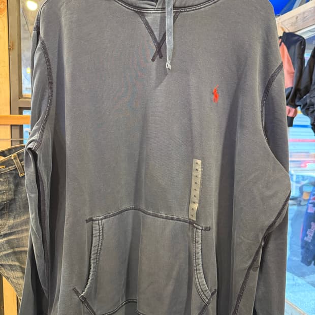 폴로 랄프로렌 레드포니 차콜 피그먼트 후드티