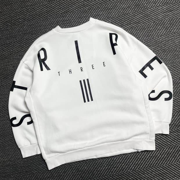 아디다스 stripes 빅로고 박시핏 스웻 셔츠y 5405