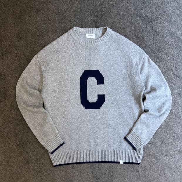 커버낫 C 로고 크루넥 니트