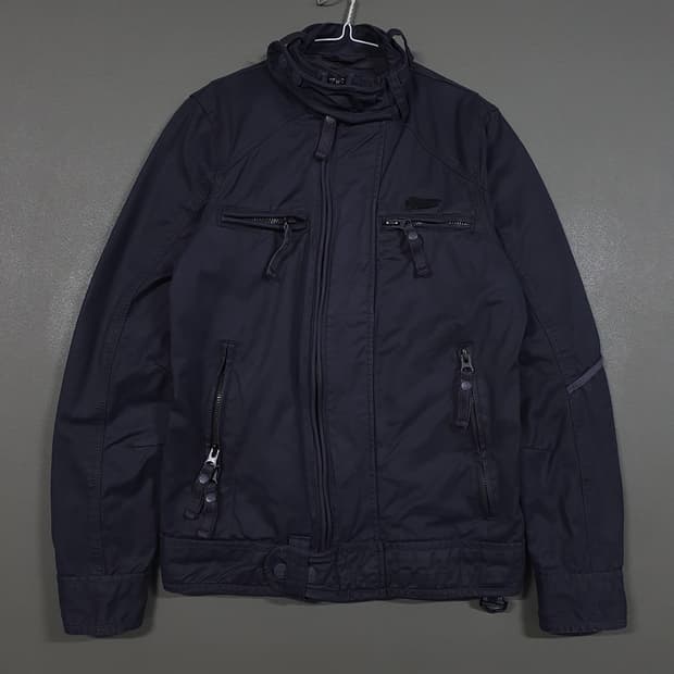 S) 슈퍼드라이 스크램블러 왁스 코튼 바이커 자켓 벨스타프 바버맛