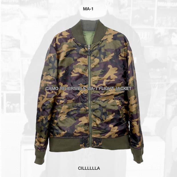 [M] Camo Ma-1 빈티지 리버시블 카모 카키 봄버 항공점퍼