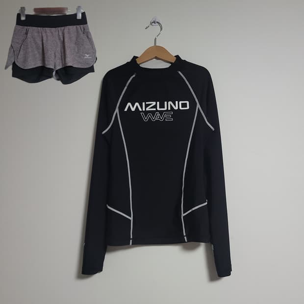 (S) Mizuno 미즈노 래쉬가드 셋 기능성 긴팔티 반바지 수영복