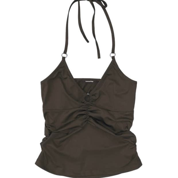 투머치택스 HALTER O-RING TANK TOP ( BROWN)
