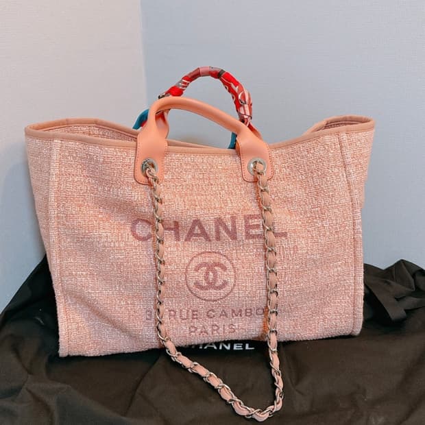 새상품급) 샤넬 도빌백 핑크 라지