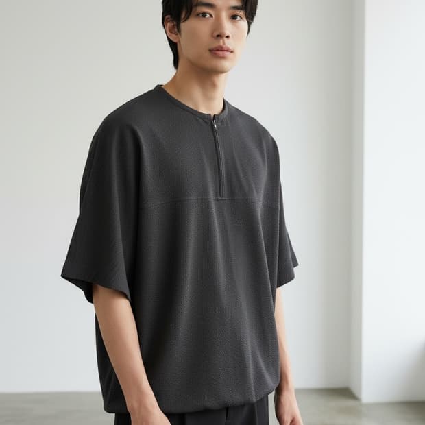 105/ 타임옴므 24SS 익스클루시브 시어서커 하프집업