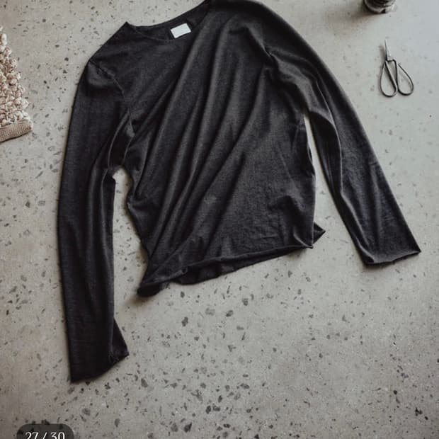 Textured Roll Long Sleeve - Charcoal