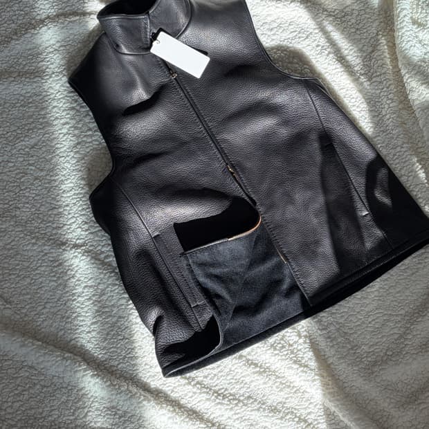 maatee 마티앤선즈 디어 레더 베스트 블랙 3