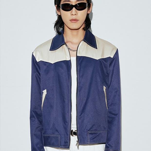 세비지 웨스턴 새틴 블루종 블루