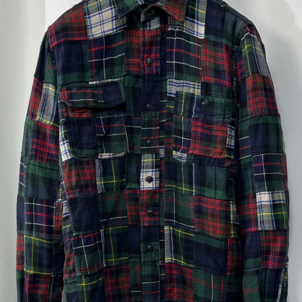 폴로 랄프로렌 인디아 마드라스 패치워크 플래드 덩가리 워크셔츠