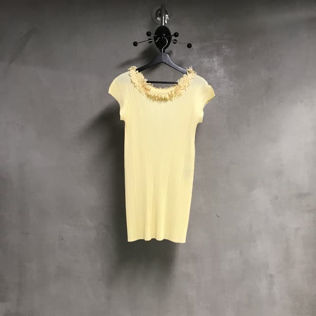 이세이 미야케 플리츠 플리즈 원피스 옐로 4(W)