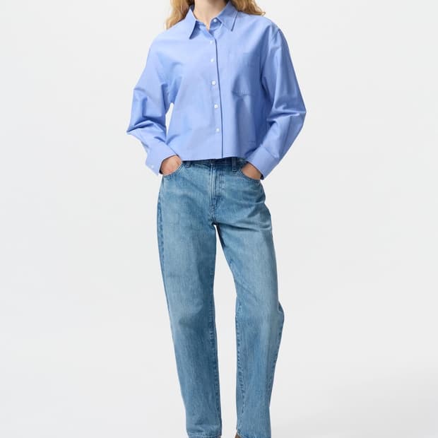 유니클로 jw 옥스포드 박시셔츠