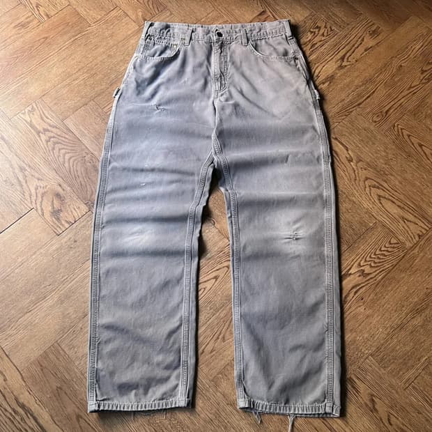 [34]칼하트 USA 빈티지 워싱 차콜 싱글니 카펜터 워크 팬츠