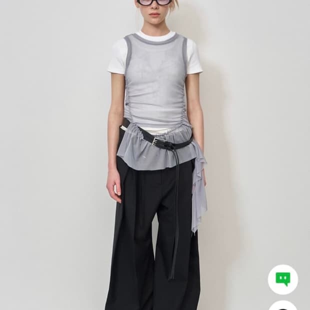 LCDC mesh frill sleeveless top(grey)