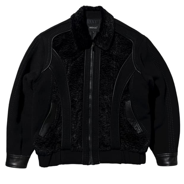 레드옥스 울 램스킨 봄버 자켓 블랙