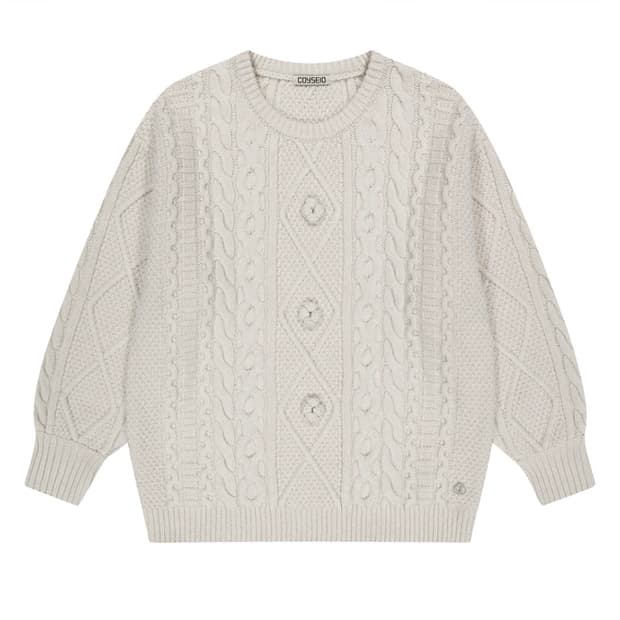 코이세이오 폼폼 니트 아이보리