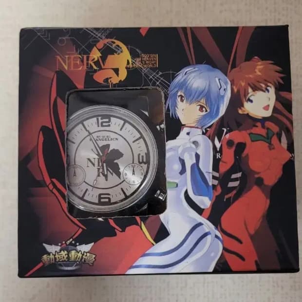 한정판 세제품 에반게리온 손목시계 메탈 블랙 가죽 시계