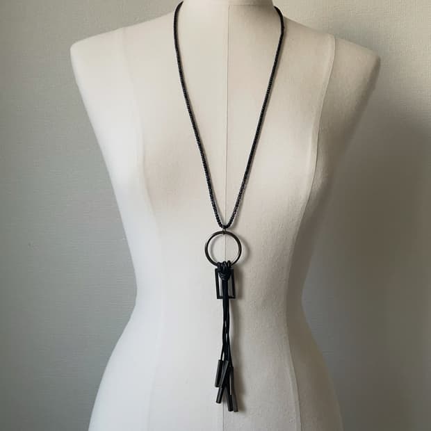 Leather-Style Punk Long Necklace