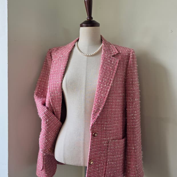 부클 트위드 자켓