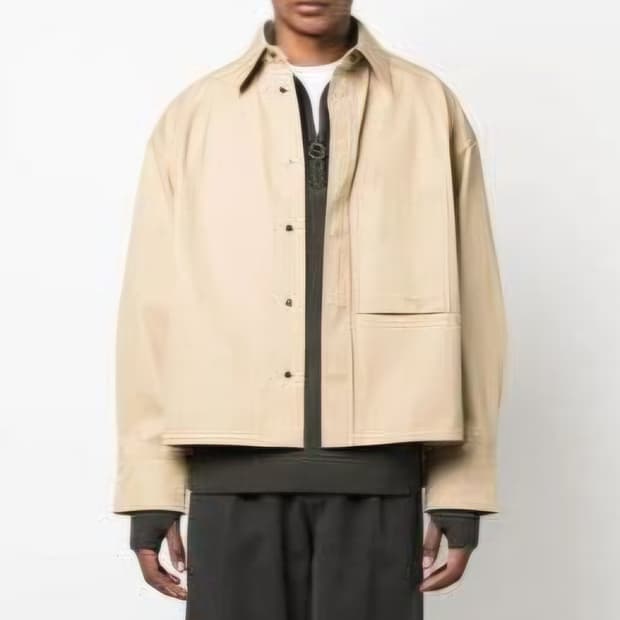 [새제품]52 우영미 자켓 크롭자켓 베이지 숏자켓 셔츠자켓 블루종